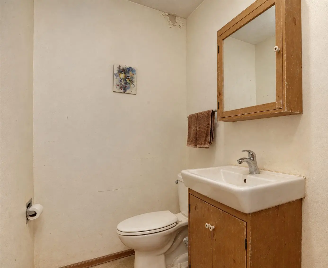 Powder room before