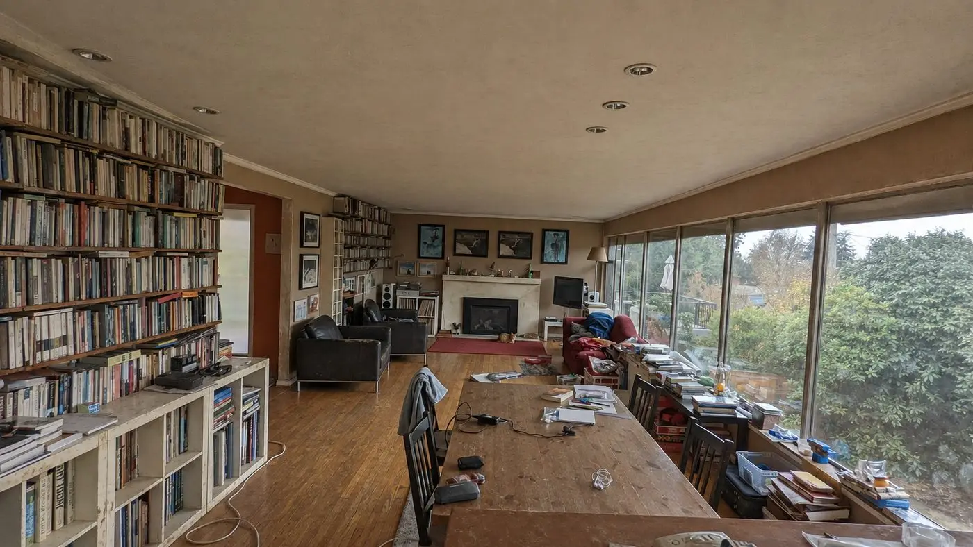 Library & living room before